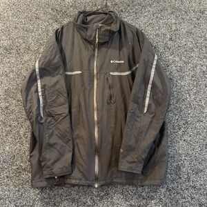 Columbia Jacket Mens 2XL  Gray Lightweight Outdoors Omni Shield Hiking Rain Coat